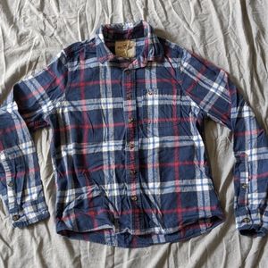 Blue/red plaid button up